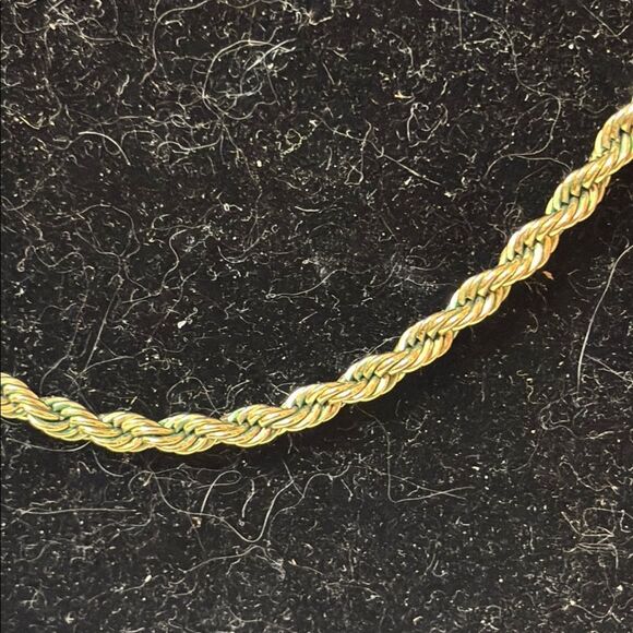 Gold Tone Rope Chain Necklace 18” - Picture 2 of 4